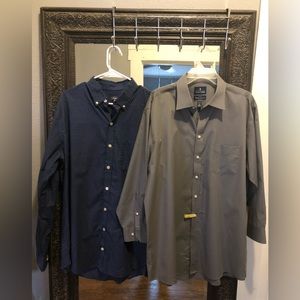 Van Heusen & Stafford long sleeved men’s dress shirts , Size Large and Size XL